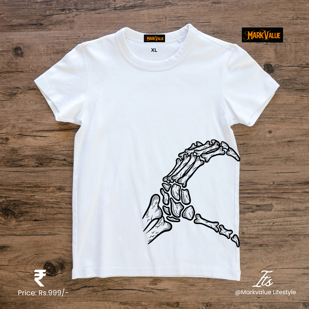 Skeleton Claw Vintage T-Shirt | 180 GSM | 100% Cotton T-shirt ( Part - 1 )