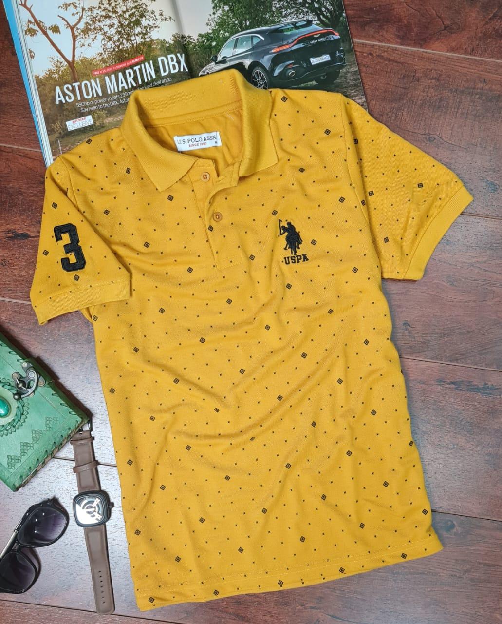 Cotton Printed Half Sleeves Polo T-Shirts