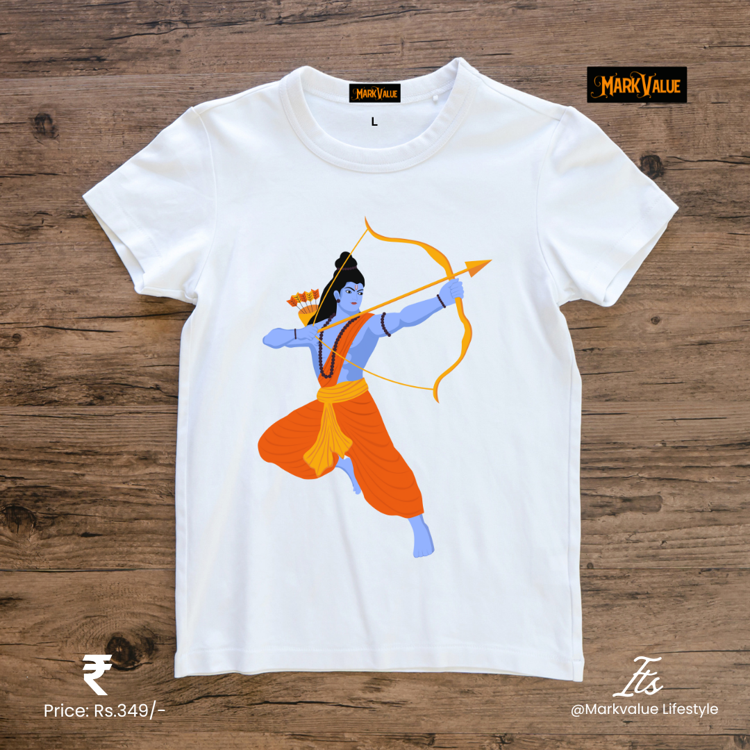 Lord Ram Warrior T-Shirt – Devotional Hindu Print Tee