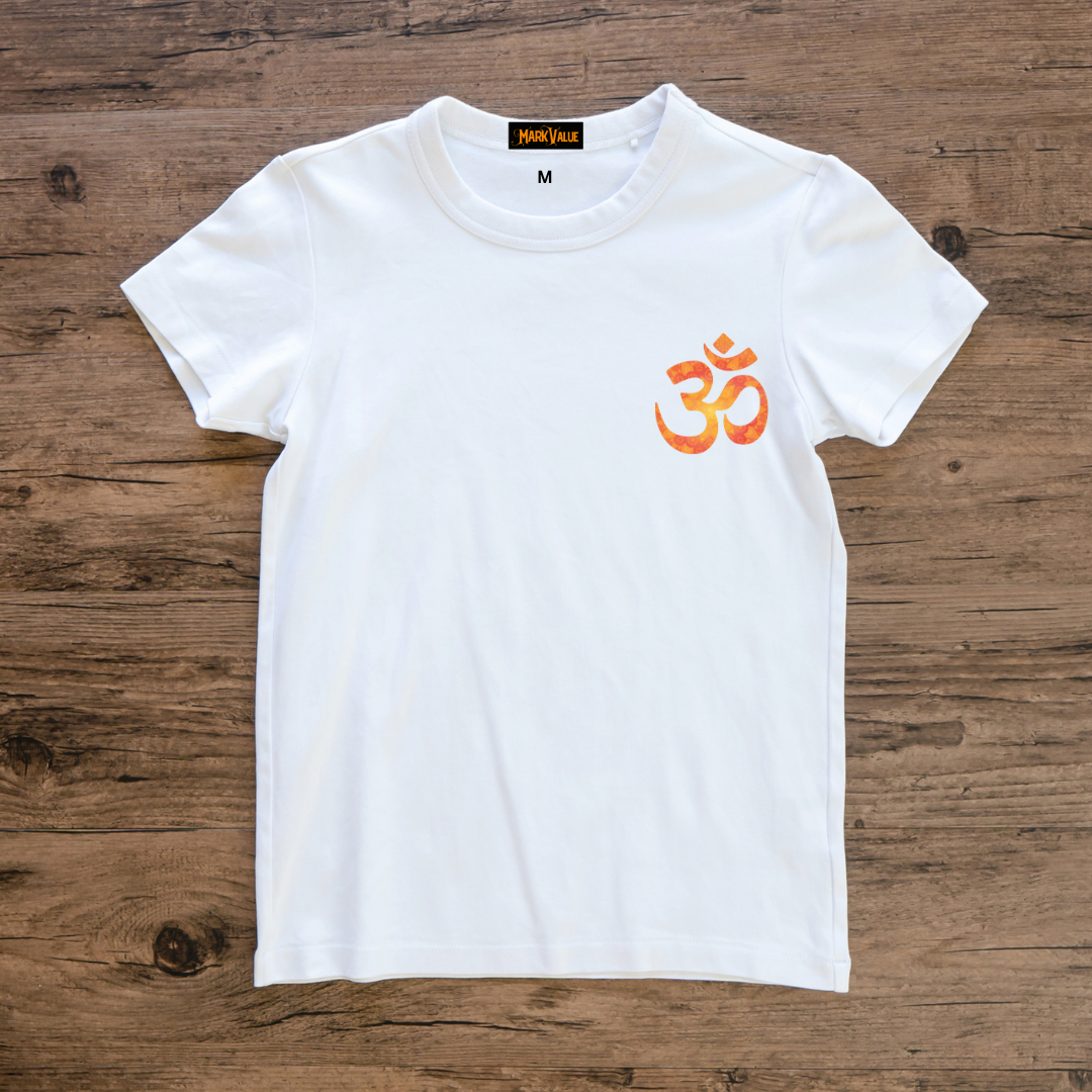 Om Symbol T-Shirt | 180 GSM 100% Cotton | Spiritual Tee | Markvalue