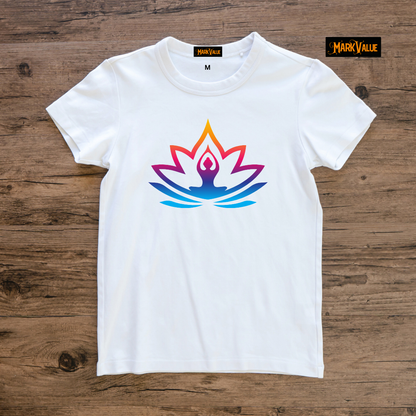 Yoga Lotus T-Shirt | 180 GSM 100% Cotton | Spiritual Tee | Markvalue
